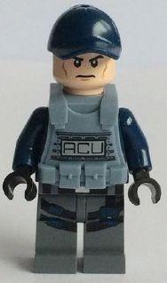 LEGO Minifigure-ACU Trooper - Vest, Male Angry-Jurassic World-Creative Brick Builders